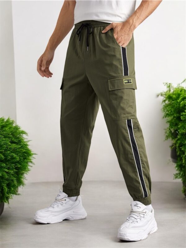 SideStripe Flex Cargo Joggers (Olive Green with Black Stripe)