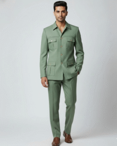 Men’s Tailored Utility Suit – Sage Green